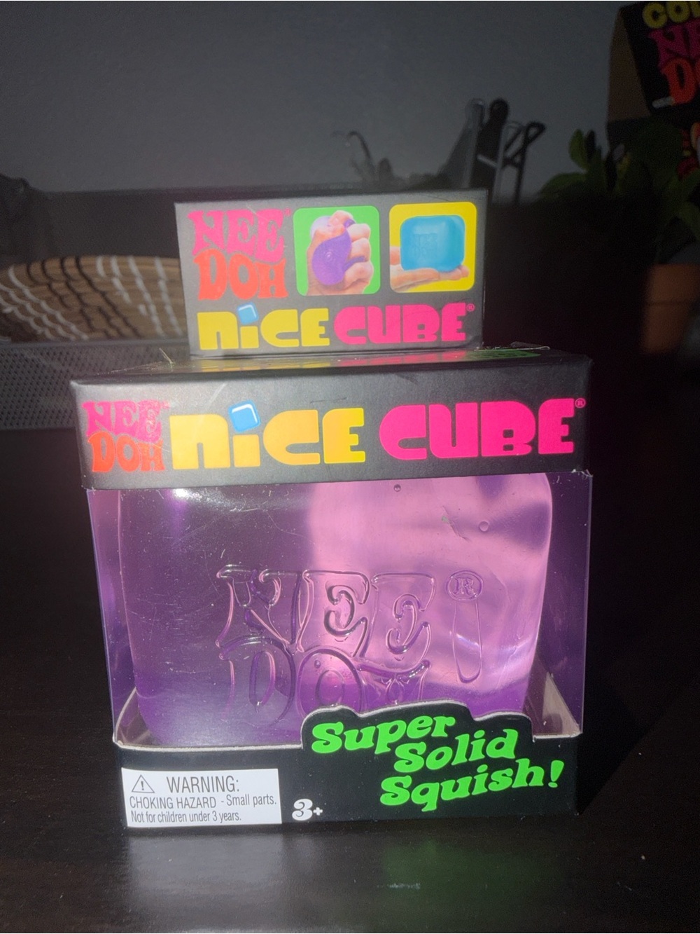 NeeDoh Nice Cube Clear Purple Super Solid Squish